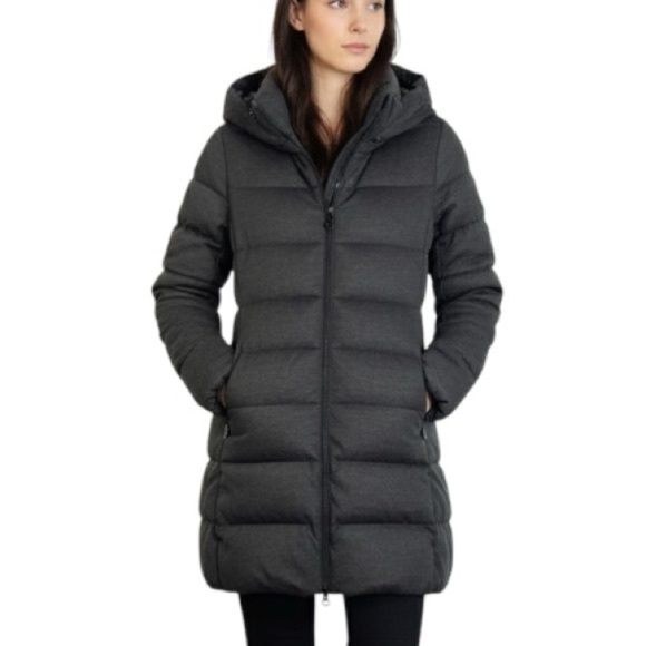 Uniqlo Jackets & Blazers - UNIQLO minimalist wool blend charcoal grey black down puffer coat XS